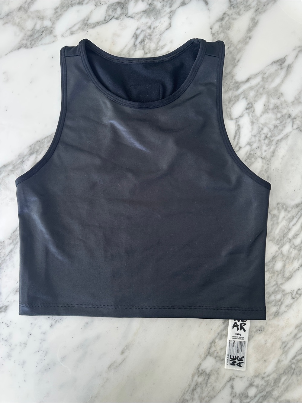 Zumba Wear Black High Neck Crop Tank Small